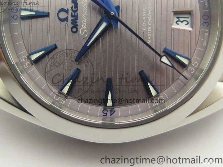 0223 Aqua Terra 150M Master Chronometers VSF 1:1 Best Edition Gray Dial Blue Hand on SS Bracelet A8900 Super Clone Trendsetting 8006